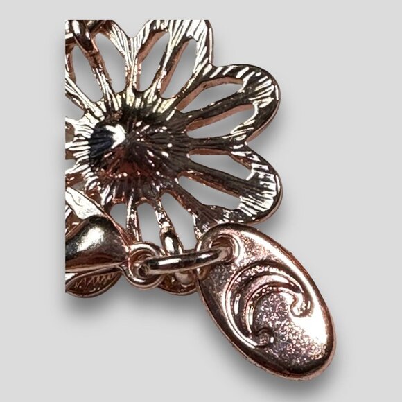 Charming Charlie Flowers & Crystals Bracelet Golden Pink Tone Mint NWOT - Picture 12 of 12